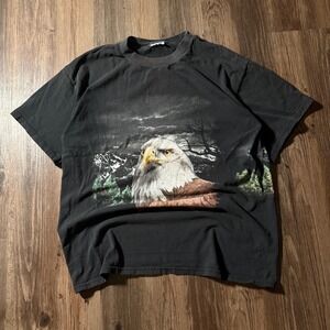 Vintage Eagle Graphic T-Shirt Double Sided Print Bird Nature Outdoors Mens